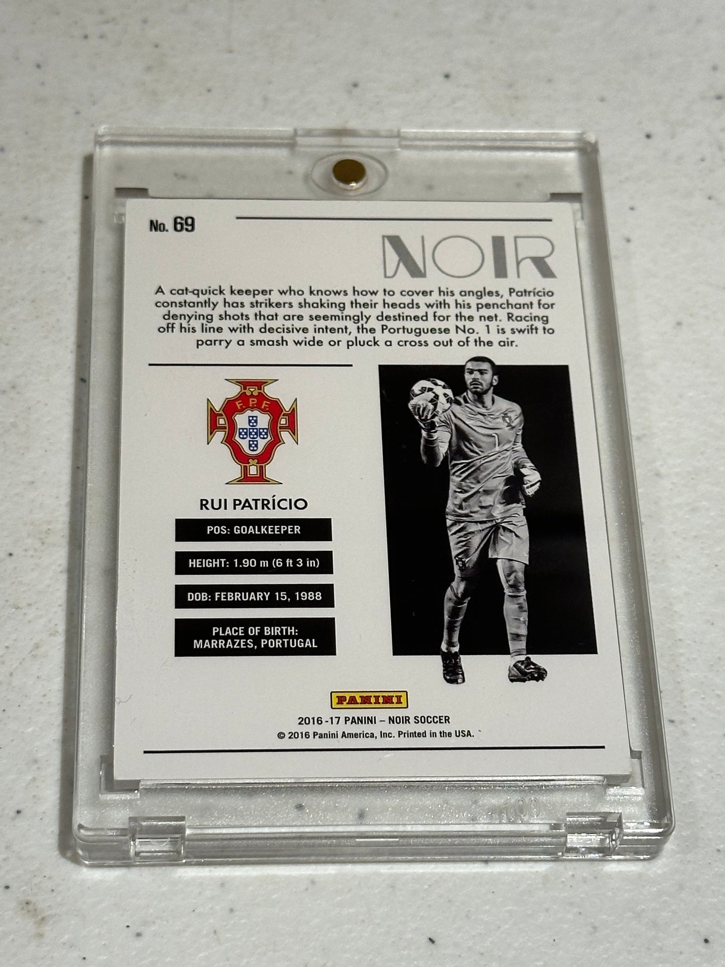 2016-17 RUI PATRICIO 02/10 PANINI NOIR