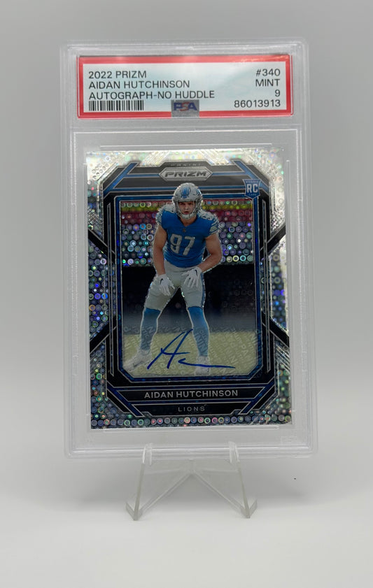 2022 PRIZM AIDAN HUTCHINSON AUTOGRAPH-NO HURDLE PSA 9