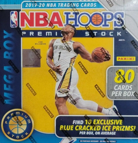 2019/20 Panini NBA Hoops Premium Stock Basketball 80 Card Mega Box - Blue