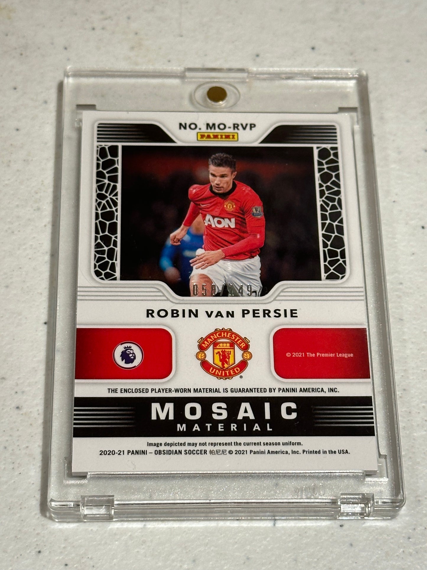 2020-21 Obsidian Robin Van Persie Mosaic Material Triple Jersey #058/149