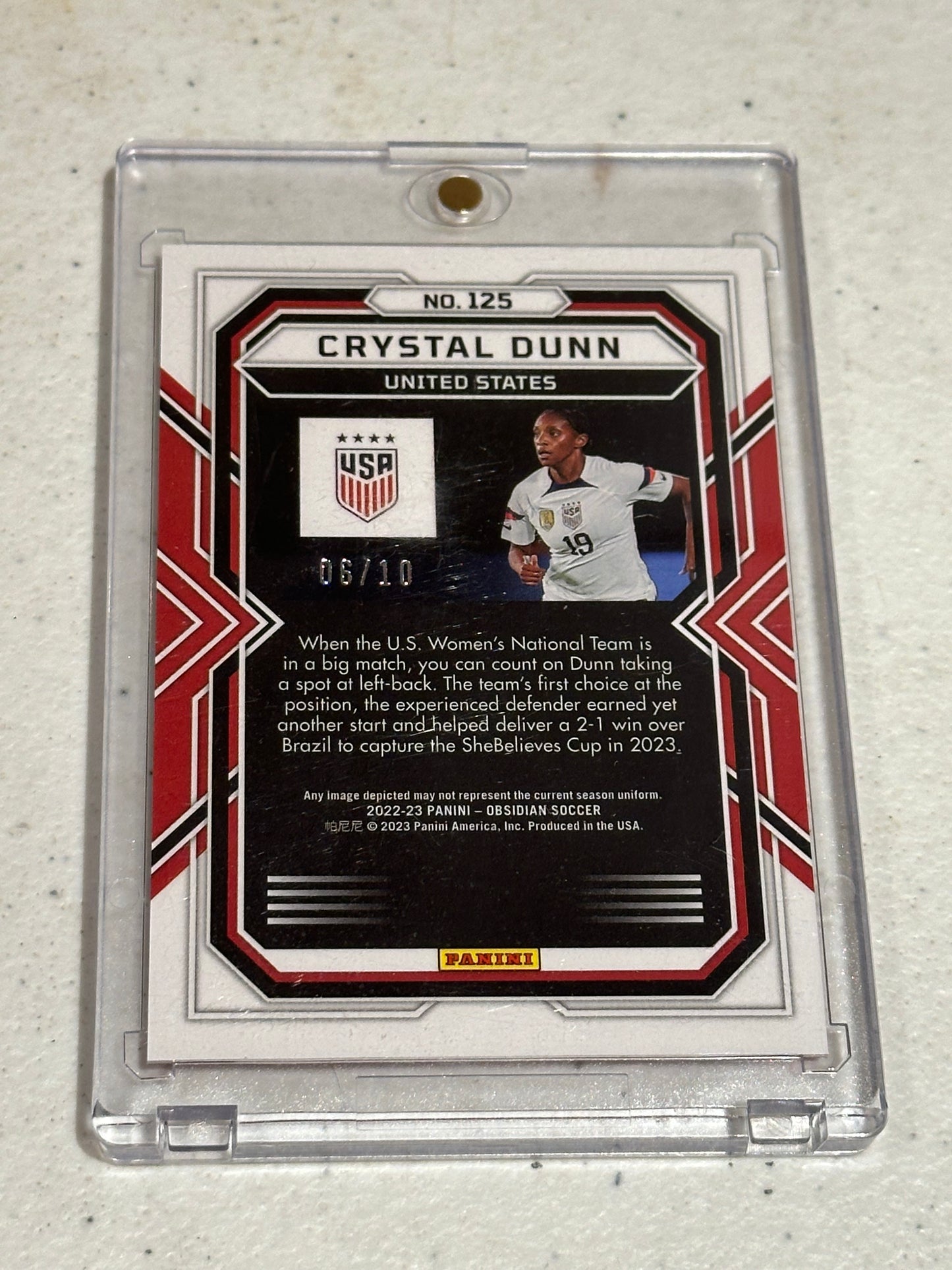 2022-23 Panini Obsidian /10 Crystal Dunn #125