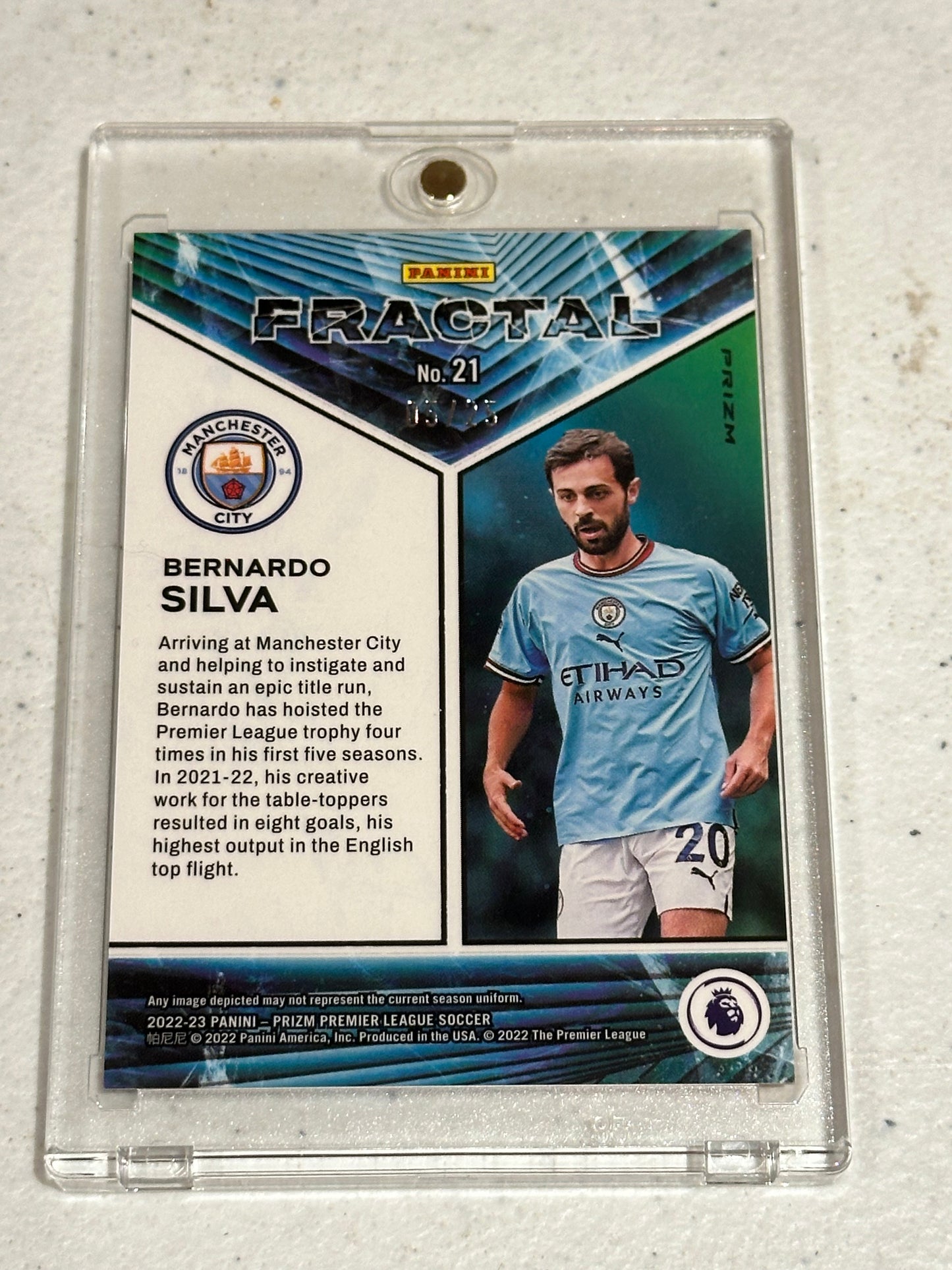 2022-23 Panini Prizm EPL Bernardo Silva Fractal Orange Prizm #05/25
