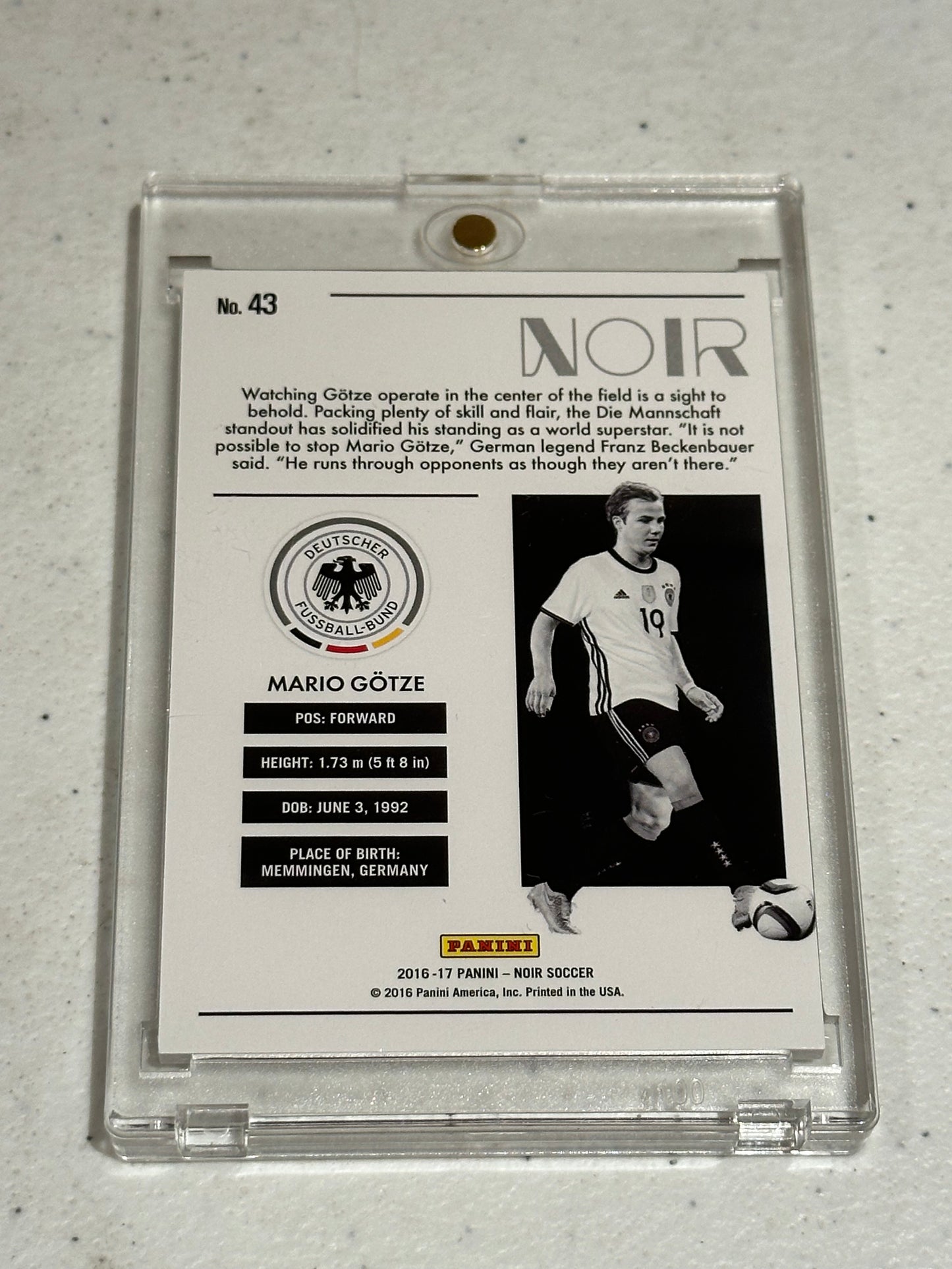 2016-17 Panini Noir Black & White 02/10 Mario Gotze #43