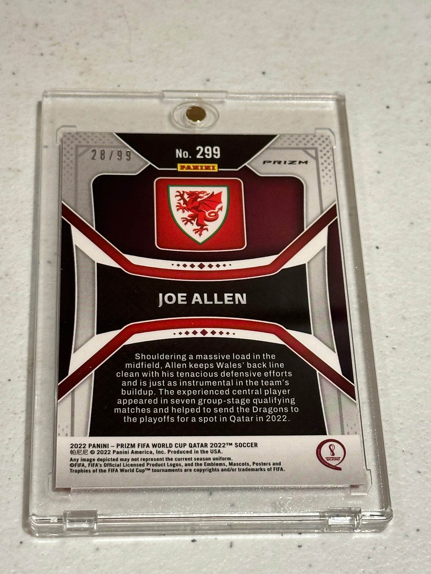2021-22 Panini Prizm World Cup Soccer Red Mojo #299 Joe Allen 78/99