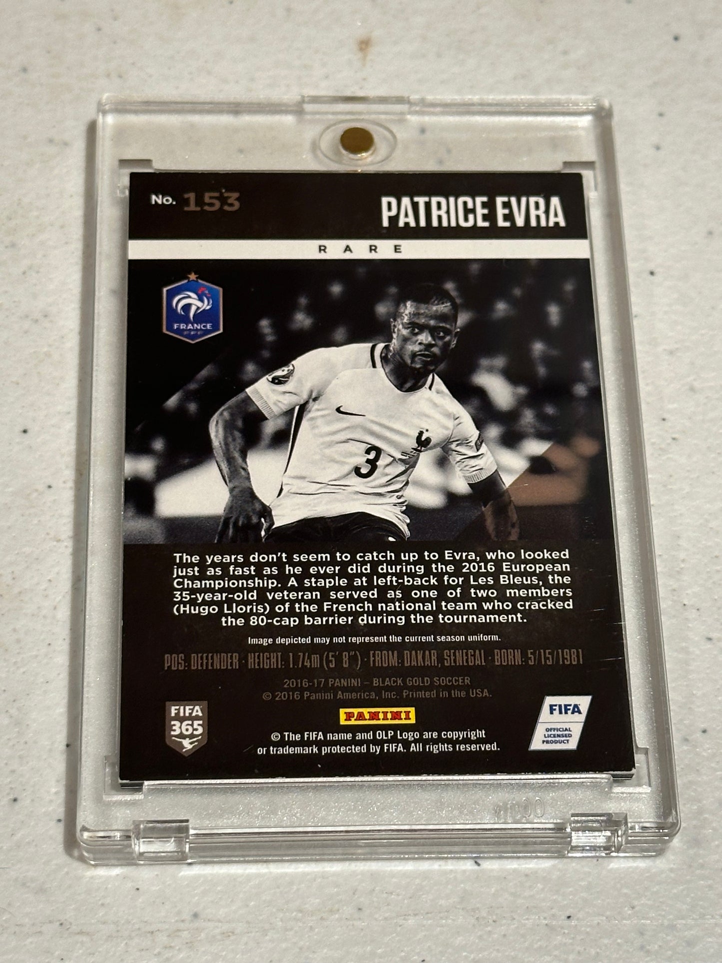 2016-17 Panini Black Gold Soccer #153 Patrice Evra 17/35