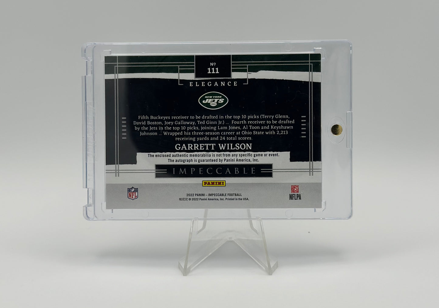2022 PANINI IMPECCABLE GARRETT WILSON ROOKIE PATCH AUTOGRAPH 25/75