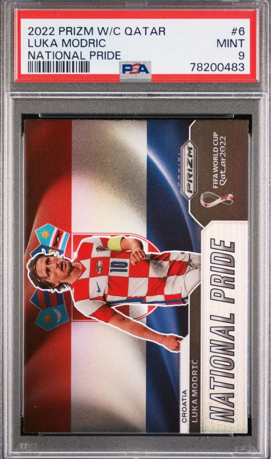 2022 PRIZM W/C QATAR LUKA MODRIC NATIONAL PRIDE PSA 9