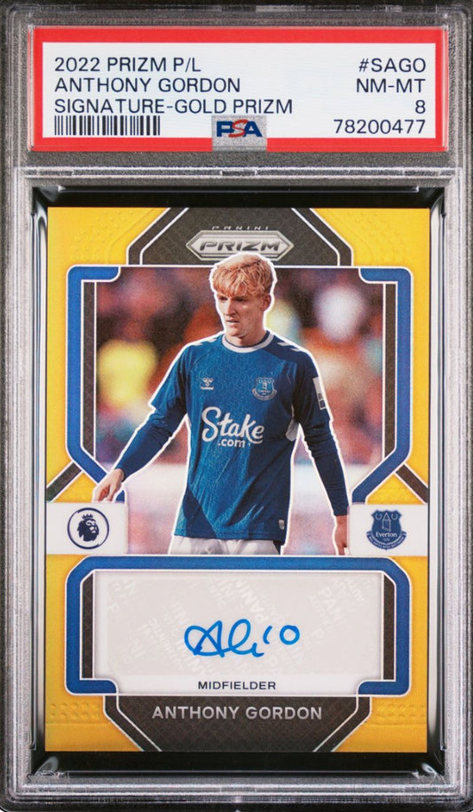 2022 PRIZM P/L ANTHONY GORDON AUTOGRAPH 03/10 PSA 8