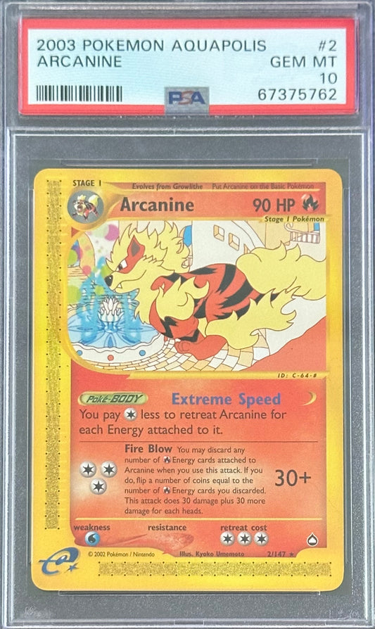 2003 POKEMON AQUAPOLIS ARCANINE PSA 10