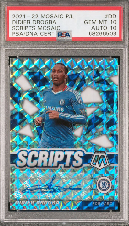 2021-22 MOSAIC P/L DIDIER DROGBA AUTOGRAPH 10 PSA 10